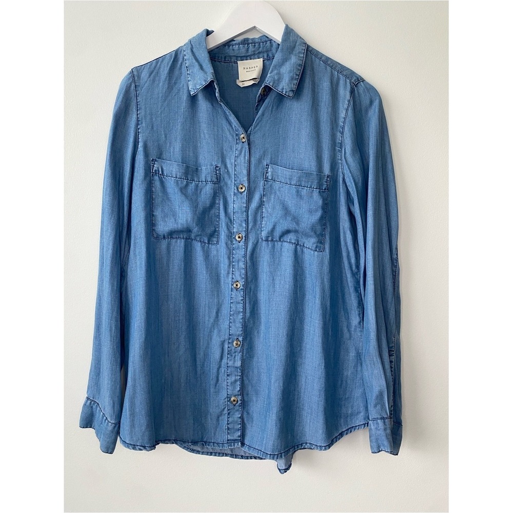 Harper Heritage Denim Blue Lyocell Button Up‎ Shirt 78134